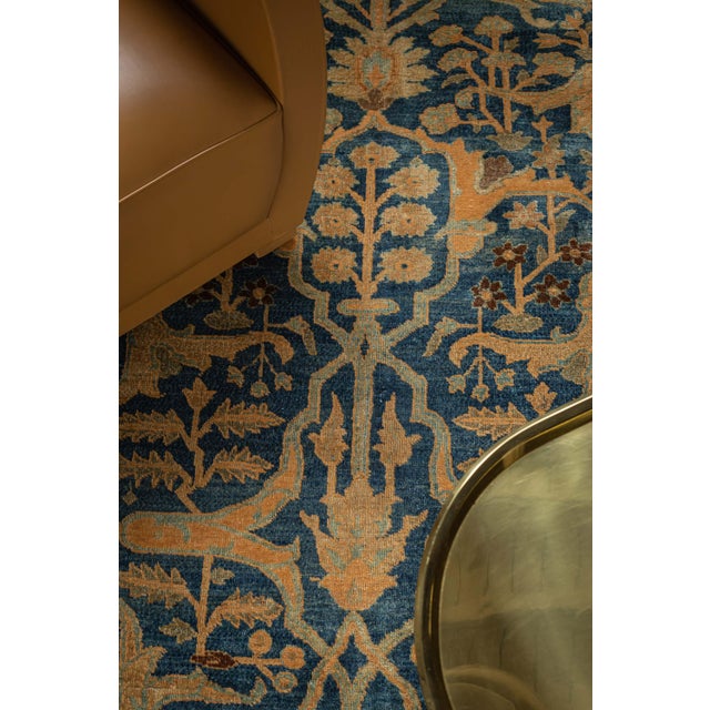 Authentic Persian Tabriz Handmade Wool Carpet For Sale In New York - Image 6 of 7