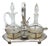 Acid-Etched Glass Cruets and Salt and Pepper Shakers, Set of 5 For Sale