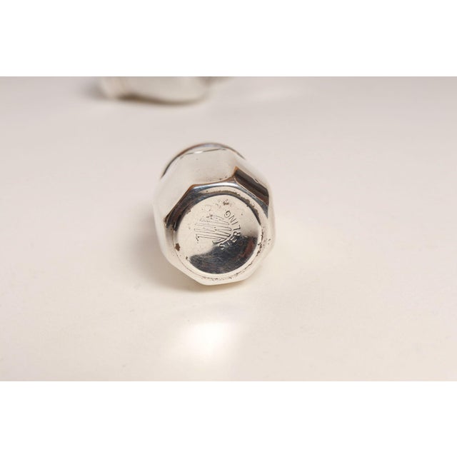 1930s Art Deco 8 Sterling Silver Salt Shakers by Revere and JWW With Retailer Georg Jensen Box For Sale - Image 16 of 17
