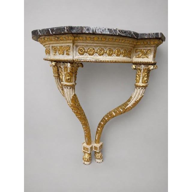 Italian 18th Century Parcel-Gilt Rococo Demilune Console With Hoof Feet For Sale - Image 10 of 10