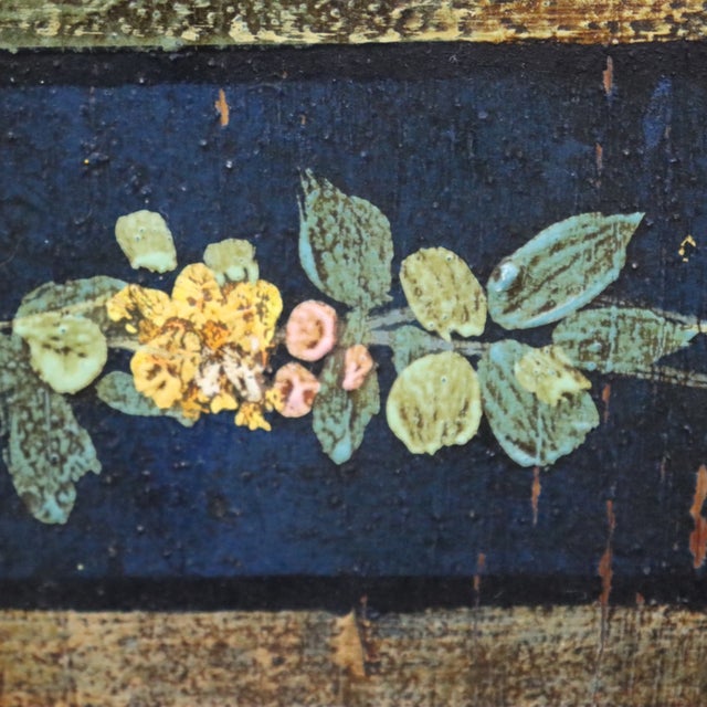 2-Piece Chinoiserie HND Painted & Carved Floral Cabinet C1910 For Sale - Image 6 of 18