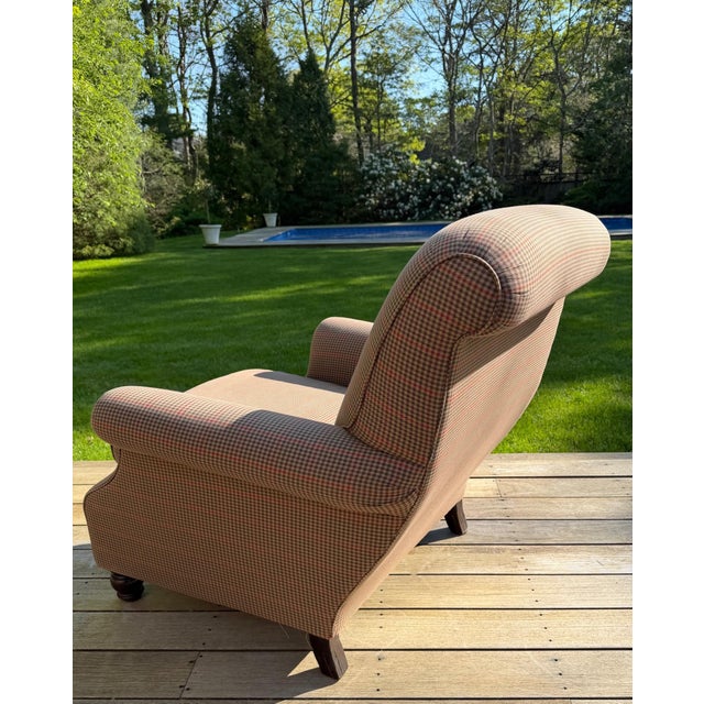 1990s Ralph Lauren English Roll Arm Lounge Chair in Heritage Plaid For Sale - Image 5 of 17