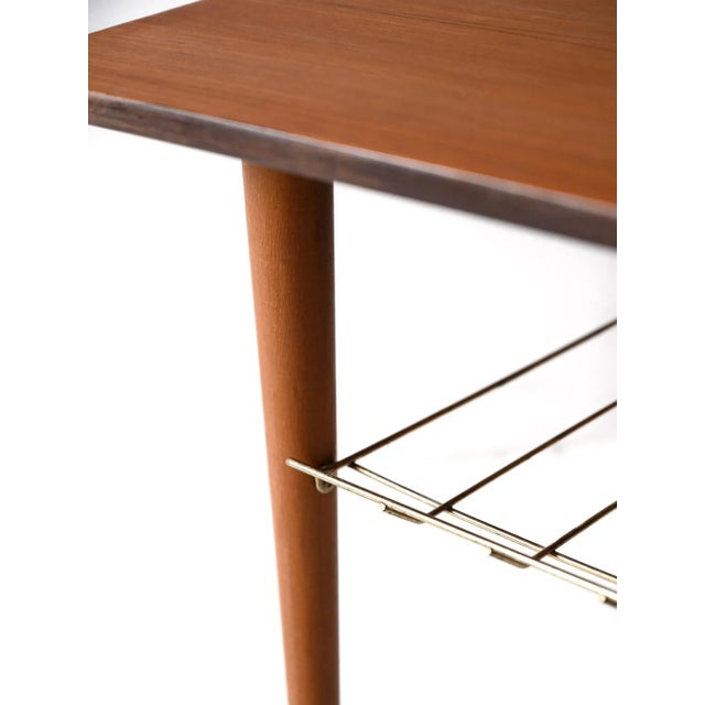 1960s Vintage Scandinavian Teak Coffee Table with Brass Shelf, 1960s For Sale - Image 5 of 8