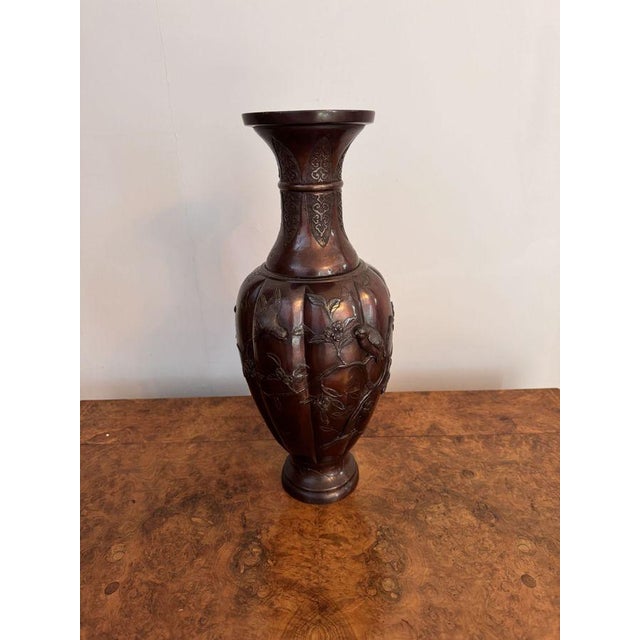 Large Antique Japanese Bronze Vase, 1900 For Sale - Image 6 of 7