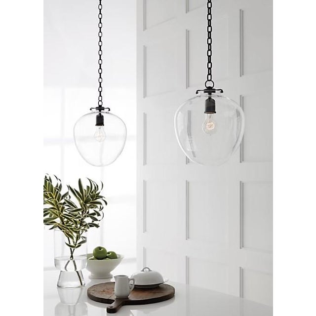 Thomas O'Brien Katie Acorn Pendant in Bronze Finish and Clear Glass Globe. LED Bulb Included. Item Includes 3 ft. of Chain...