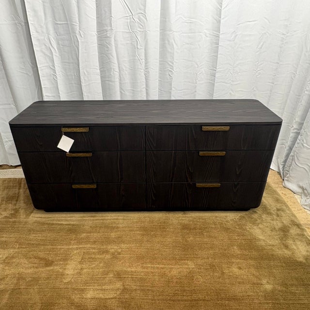 Contemporary Rh Ciro 6-Drawer Dresser Black European Fir | Designed by Julie Lawrence For Sale - Image 3 of 18