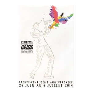 2014 Original Montreal International Jazz Festival Poster (Man With Saxophone)