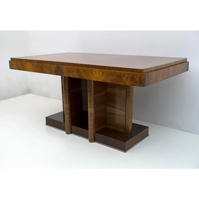 Art Deco Dining Table in Walnut, Italy, 1925 For Sale - Image 4 of 8