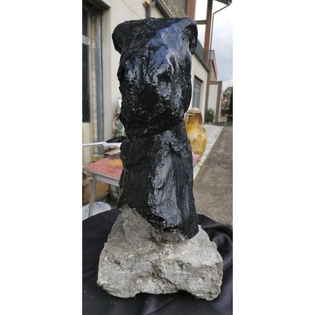 Statue Horse Horse in Black Painted Cement, Italy For Sale - Image 6 of 10