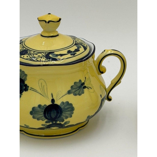 Ginori 1735 Oriente Italiano Citrono Covered Sugar Bowl and Creamer For Sale - Image 13 of 18