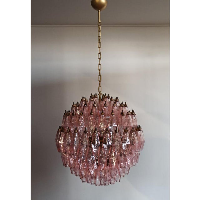 Spherical Murano Glass Candelier with 140 Pink Glasses For Sale - Image 14 of 18