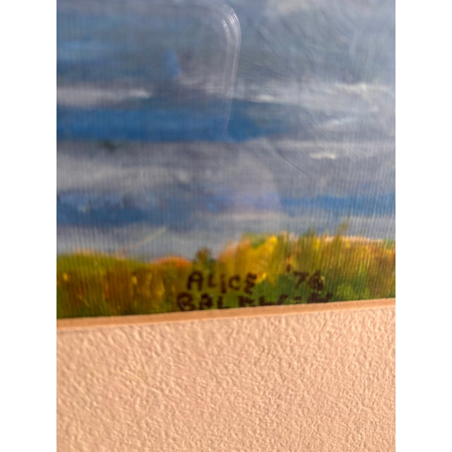 Blue Original Signed 1976 California Coastal Landscape Oil Painting, Monterey Peninsula Impressionist Seascape, Framed 27.5” X 22” For Sale - Image 8 of 11