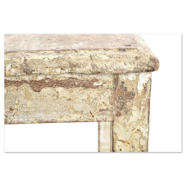 Vintage Patinated Wooden Stool For Sale - Image 3 of 6