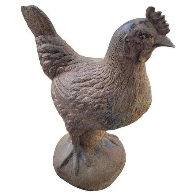 19thc Monumental Cast Iron Garden Rooster For Sale - Image 4 of 9