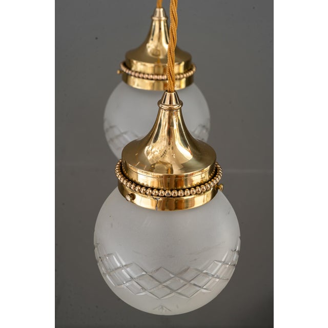 Art Deco Chandelier with Cut Glass Shades, Vienna, 1920s For Sale - Image 12 of 18