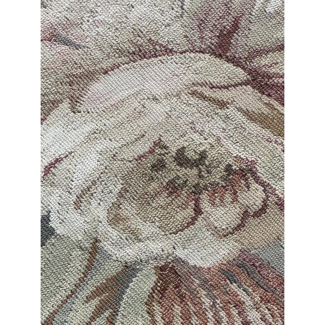 Early 20th Century Antique French Tapestry with Rooster and Flowers from Aubusson, 1900 For Sale - Image 5 of 18