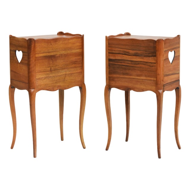 Louis XV Nightstands with Heart Details, France, 1950s, Set of 2 For Sale