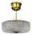 1960s Carl Fagerlund Style, Pendant Light, Brass, Textured Glass, Sweden For Sale