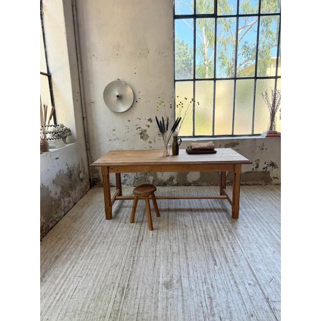 Wood Pine Farmhouse Table, 1960s For Sale - Image 7 of 18