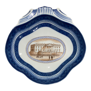 Mid 20th Century Rare Mottahedeh Vista Alegre "White House" Porcelain Shrimp and Oyster Dish