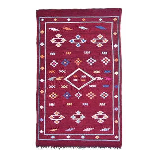 Late 20th Century Vintage Moroccan Rug - 3'8" X 6' For Sale