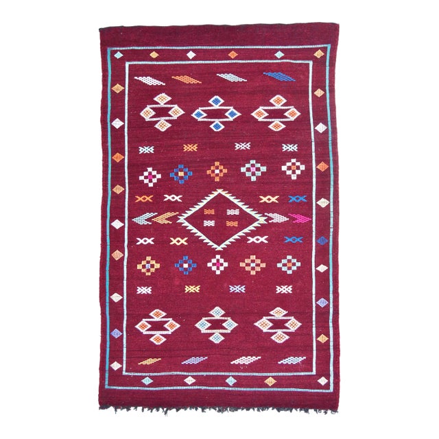 Late 20th Century Vintage Moroccan Rug - 3'8" X 6' For Sale