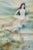The original silk painting by Vietnamese artist Trần Thị Hiếu Hạnh depicts a young woman dressed in a traditional white áo...