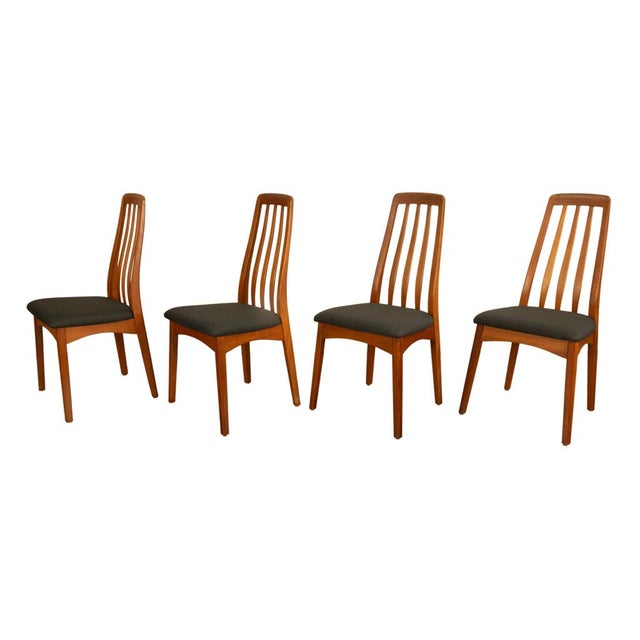 Set 4 Danish Mid Century Modern "Eva" Teak Dining Chairs by Niels Koefoed 1964 For Sale In Portland, OR - Image 6 of 18
