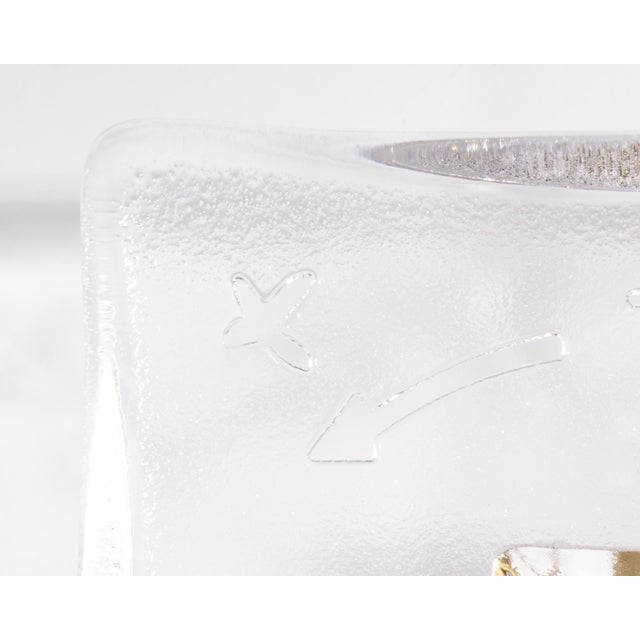 Glass Bertil Vallien Kosta Boda Domino Series Glass Dish For Sale - Image 7 of 10