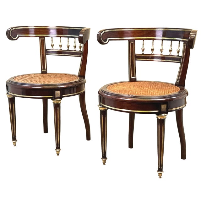 19th Century French Mahogany Salon Chairs, Set of 2 For Sale - Image 16 of 16