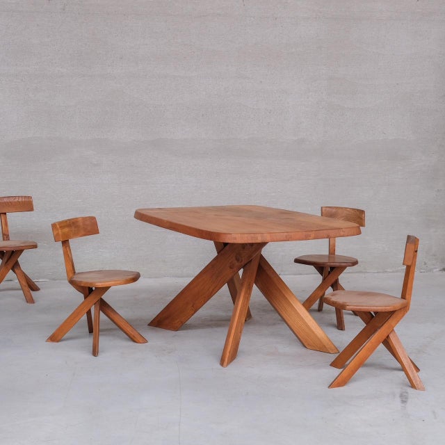 Mid-Century French Elm S34 Chair from Pierre Chapo, 1970s For Sale - Image 4 of 15