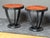 A pair of Art Deco round gueridon tables or pedestal stands (end tables or side tables) from France - in the manner of...