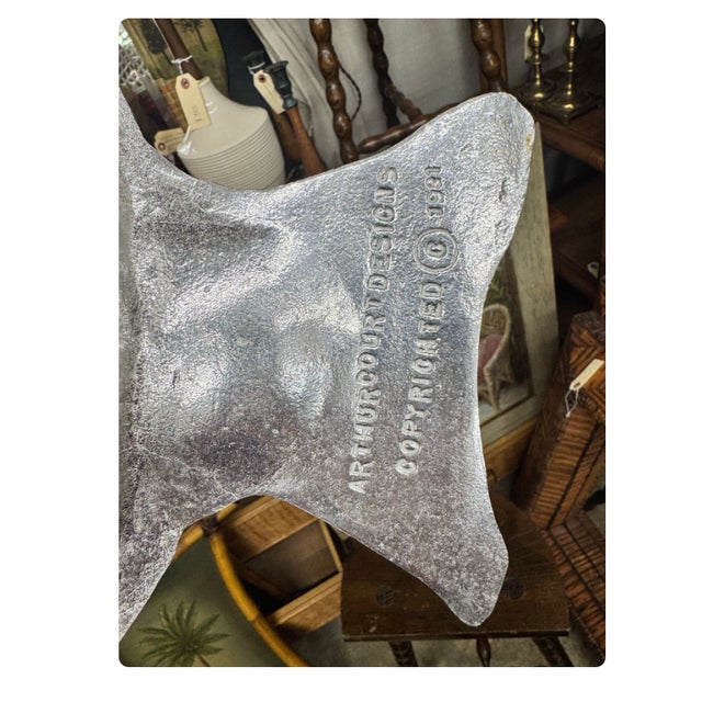 Coastal Vintage Arthur Court Fish Bowl — Cast Aluminum, 1981 For Sale - Image 3 of 4