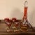 Glass Enameled Italian Wine Beverage Set Features Applied Flowers - Set of 5 For Sale - Image 7 of 12