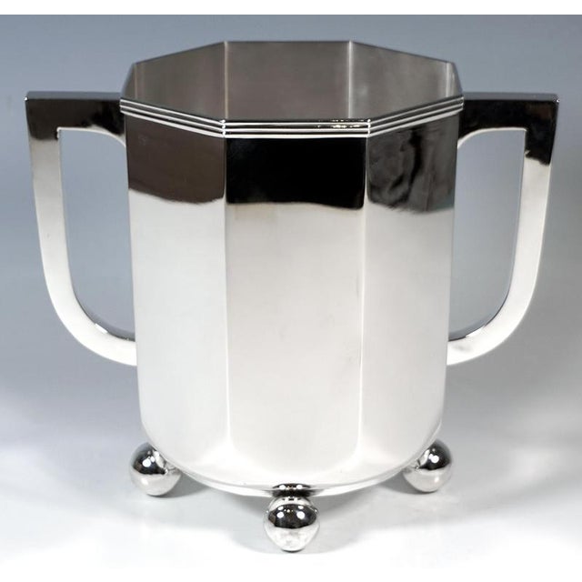 1930s Art Deco Silver Cooler on Ball Feet by Hugo Boehm, Germany, 1930s For Sale - Image 5 of 9