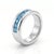 Contemporary Swiss Blue Topaz Engagement Ring • Channel Set Stacking December Birthstone Ring Us 7 For Sale - Image 3 of 4