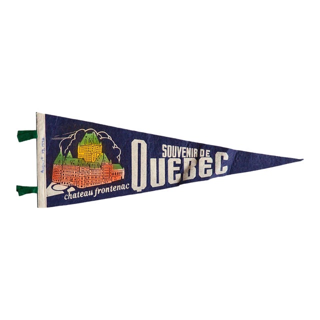 Vintage Chateau Frontenac Quebec Felt Flag Pennant For Sale