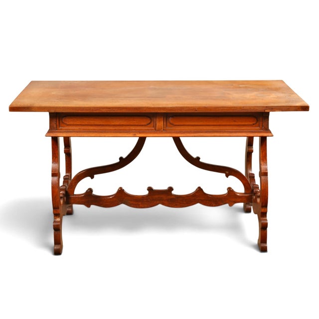 Mid 20th Century Italian Baroque-Style Writing or Side Table in Walnut, 20th Century For Sale - Image 5 of 9