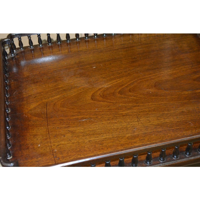 Vintage Chippendale Style Mahogany Console / Hall / Sofa Table W/ Divided Gallery Edge & Drawer For Sale - Image 15 of 18