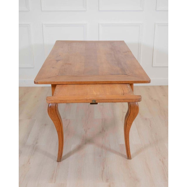 Brown French 19th Century Provincial Walnut Farm Table For Sale - Image 8 of 8