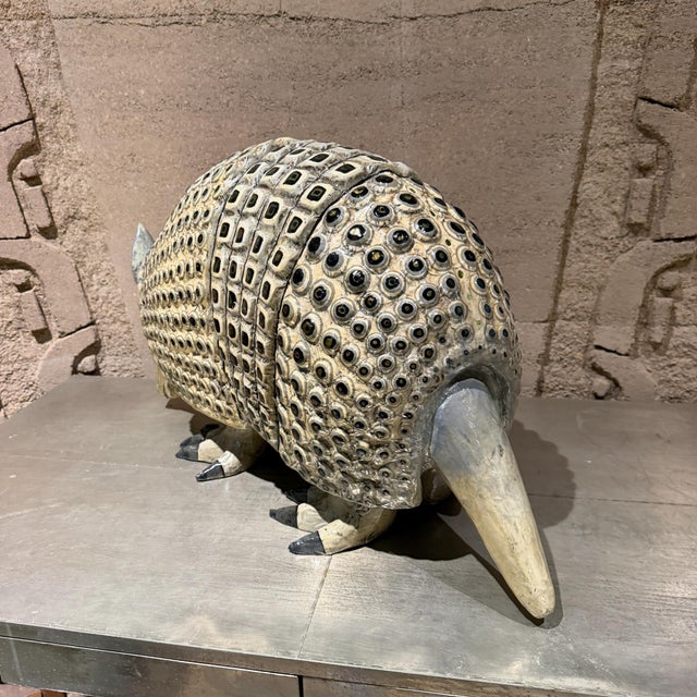 Sergio Bustamante Surrealist Paper Mache Armadillo Sculpture Sergio Bustamante For Sale - Image 4 of 18
