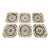 Vintage Set of Six 22k Gold Leaf Victorian Center Square Plates For Sale