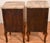 1900 Antique French Louis XV Walnut Inlay & Marble Top Pair Nightstands / Bedside Tables For Sale - Image 15 of 17