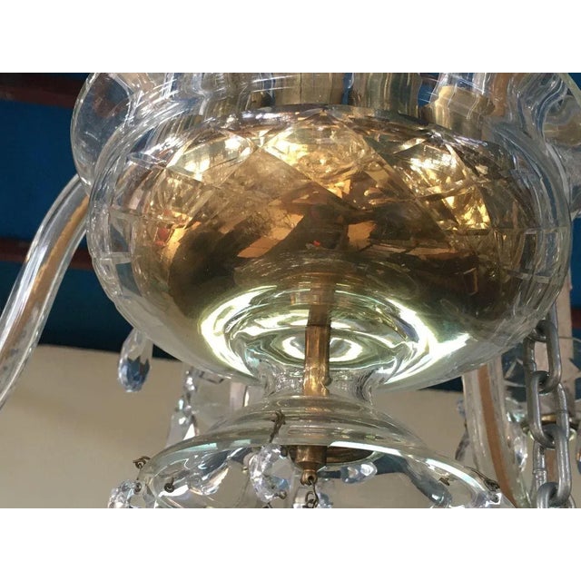 Crystal Hand-Cut 8-Light Chandelier, 1960s For Sale - Image 13 of 18