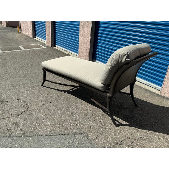 Kreiss Modern Mid Century Klismos Style Patio Chaise For Sale - Image 10 of 12