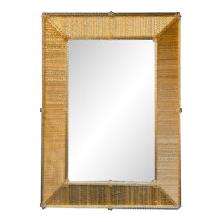 Modern Gold Murano Glass Twist Rod Mirror For Sale