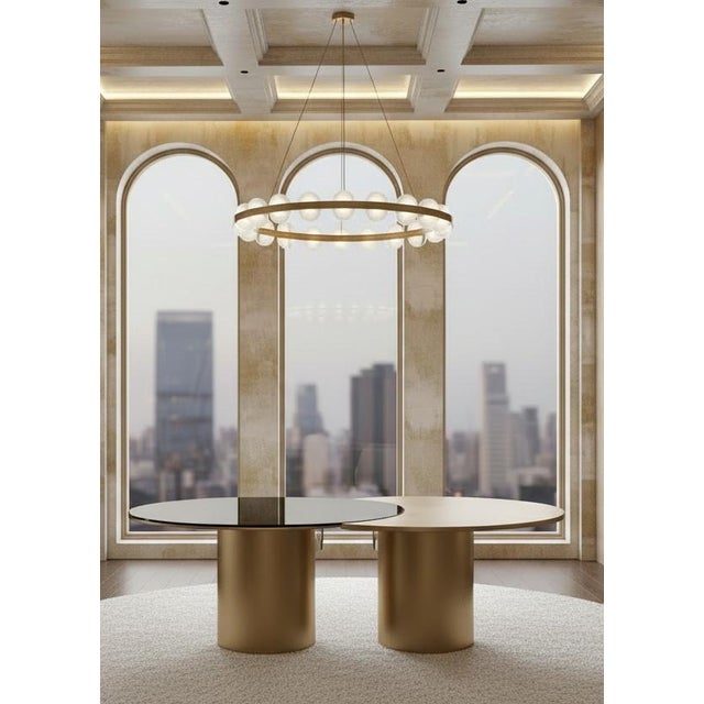Gold Modern 79 Inch Irregular Kaylee Dining Table For Sale - Image 8 of 9