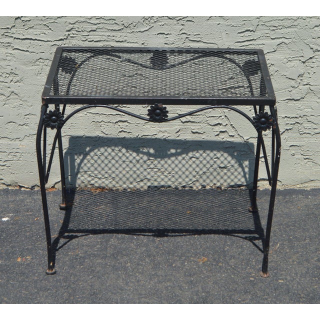 Wrought Iron Vintage Sunflower Patio Garden Side Tables a Pair Chairish