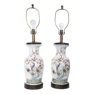 Mid 20th Century Chinese Style Ceramic Lamps by Frederick Cooper - Pair For Sale