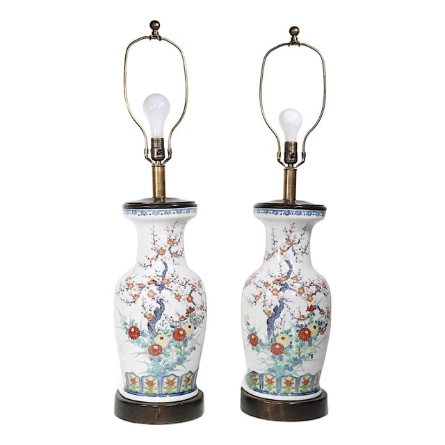 Mid 20th Century Chinese Style Ceramic Lamps by Frederick Cooper - Pair For Sale